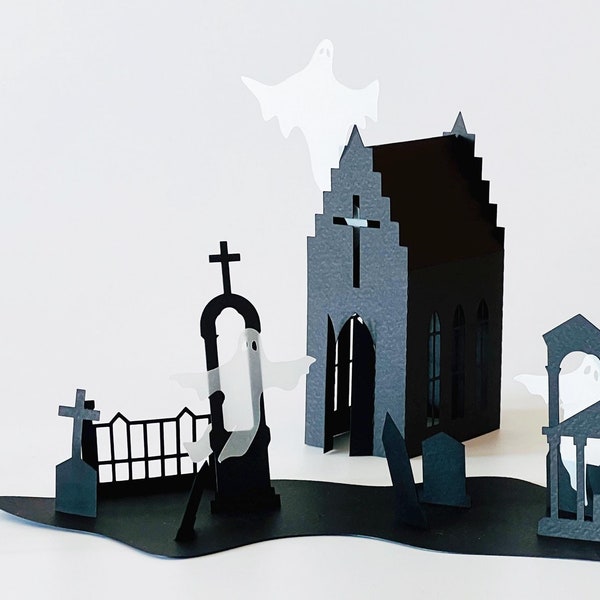 Ghosts and Cemetery Halloween Decor