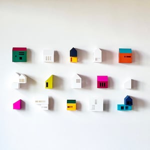 Modern Wall Decoration, Scandi Home Decor, Nordic Decoration, Paper Village