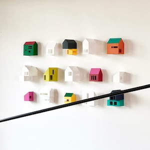 Modern Wall Decoration, Scandi Home Decor, Nordic Decoration, Paper Village
