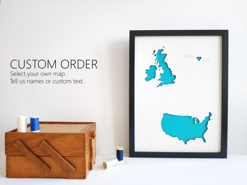 Custom Map Wall Art Personalized Home Decor Custom Wedding Etsy