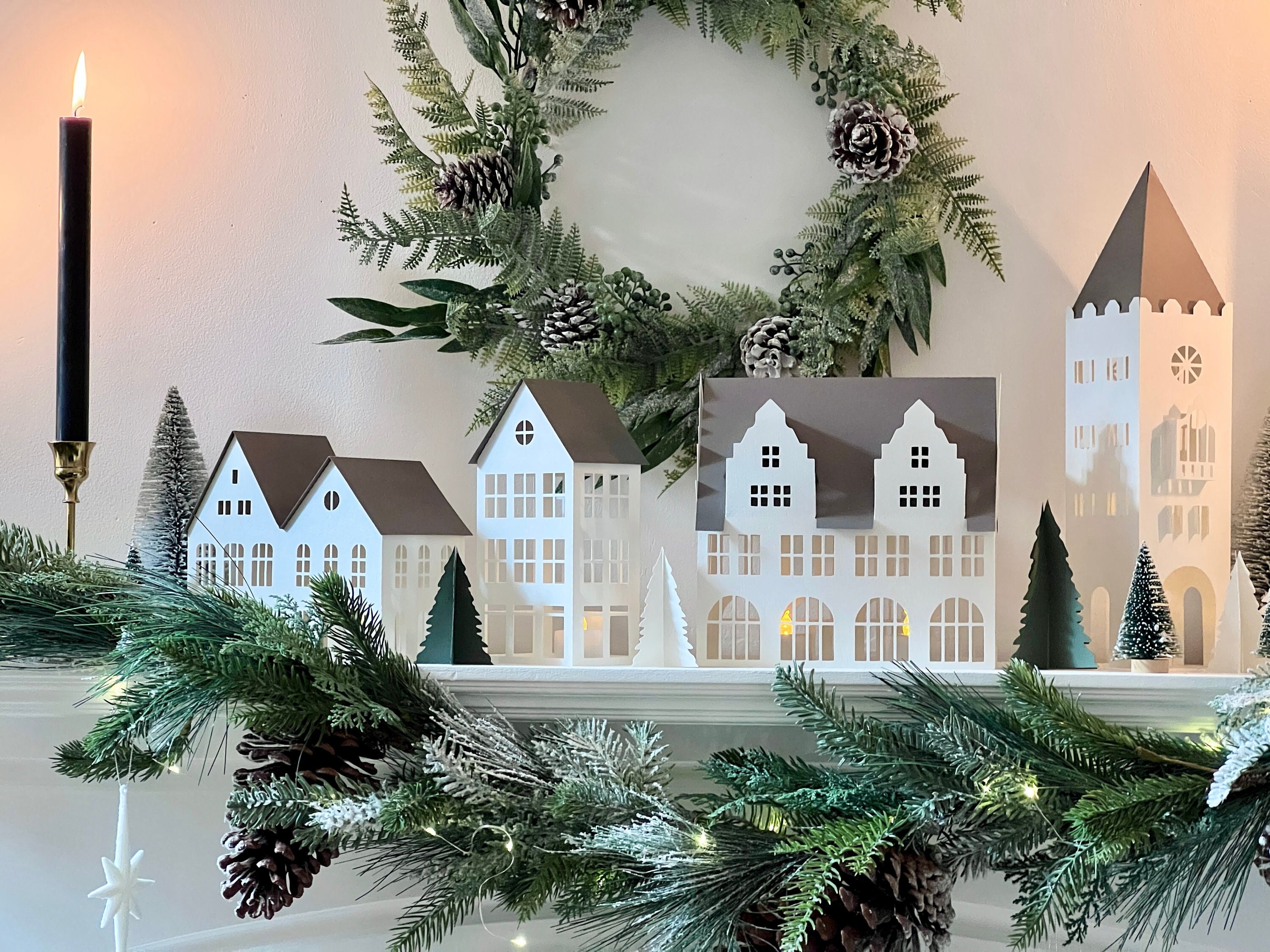 Christmas Village Houses Paper House Decoration Architecture - Etsy UK