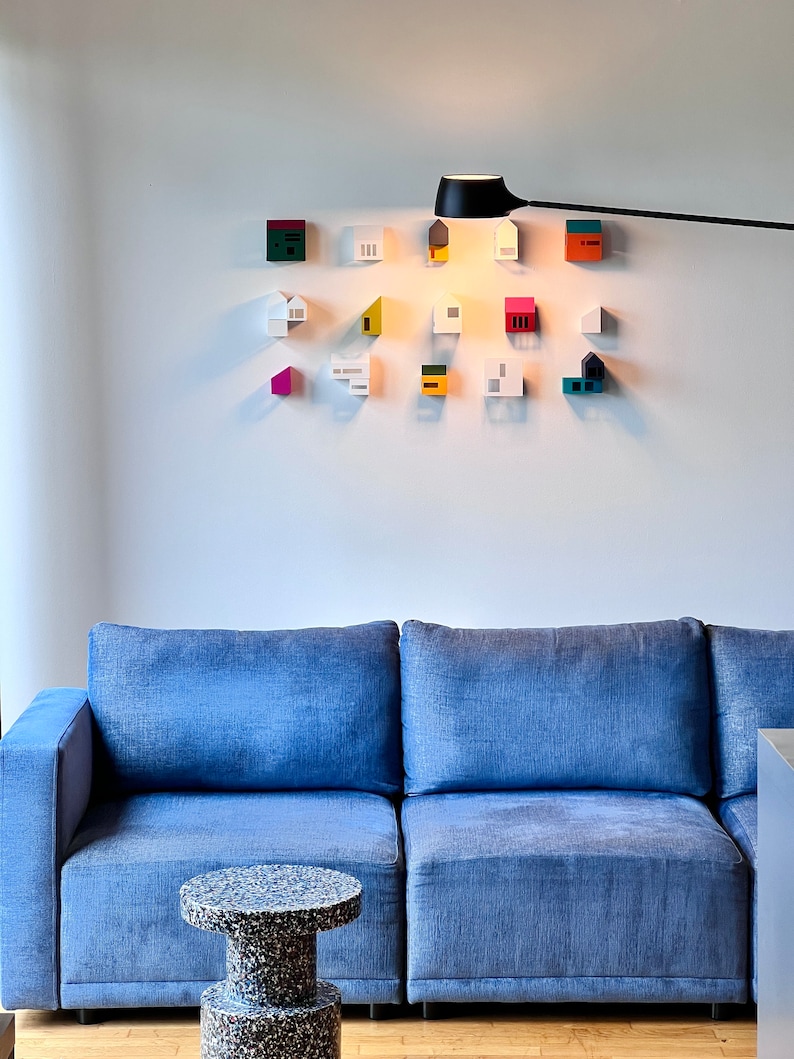 Modern Wall Decoration, Scandi Home Decor, Nordic Decoration, Paper Village