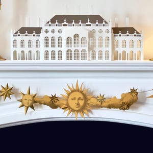 Celestial Garland Decor, Whimsigoth Decor, Vintage Moon and Sun Ornament