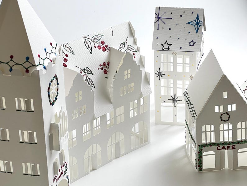 Christmas Village Craft Pack, Christmas Craft Etsy