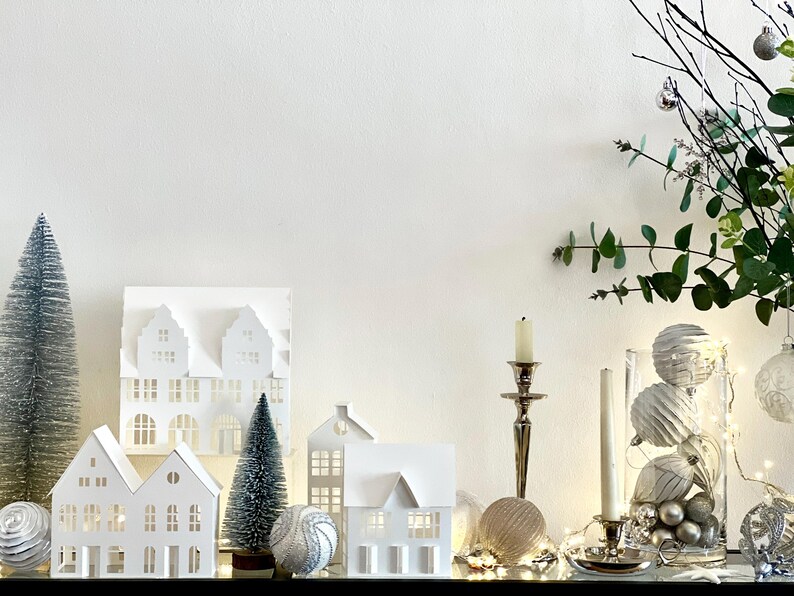 All White Christmas Village Etsy Australia