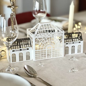 Paper Christmas Decor, Glass House Model, Christmas Village