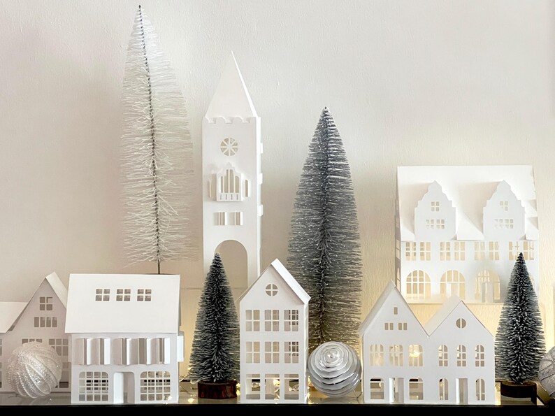 All White Christmas Village Etsy Australia