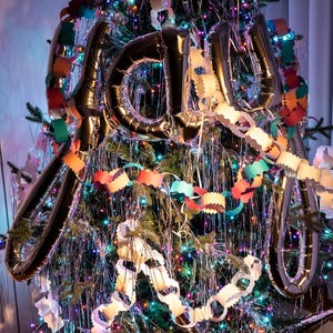 Guirlande de chaîne en papier tout blanc, décoration d'intérieur festive, 10 pieds de long, 3 mètres image 8
