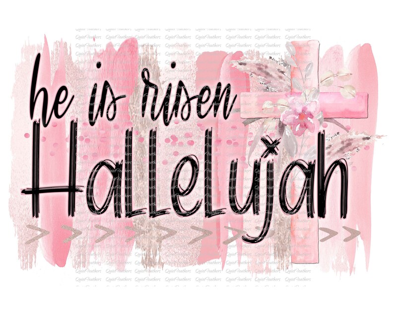 HE IS RISEN Hallelujah Watercolor Design Christian Faith - Etsy
