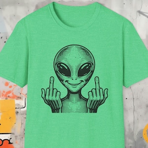 Sassy Alien Attitude T-Shirt: Soft, Casual, and Unapologetically Alien - Edgy Cotton Crewneck - Cheeky Humor to Your Wardrobe in 8 Colors