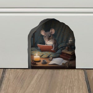 Mouse Vinyl Sticker, Baseboard Mouse Hole Sticker, Nursery Mouse Wall Decal Decor, Mouse Hole Decal Sticker For Wall, Room Decor Sticker