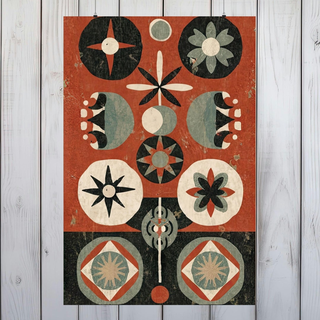 Vintage Scandinavian Design Wall Art Poster, Premium Fine Art Paper ...