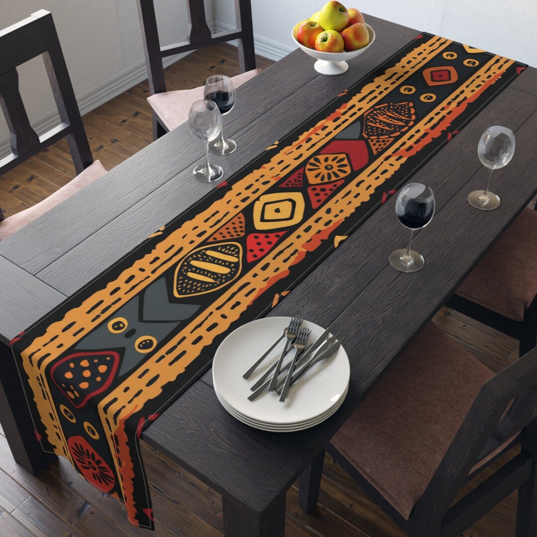 African Tribal Pattern Table Runner - Traditional Table Runner ...
