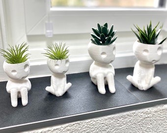 2 CUTE PLANT POTS, Kodama Tree Spirit Pot Holder Zen Garden Décor, Air Plant Pot, Planter Pot For Home Office Decoration, Air Plant Display