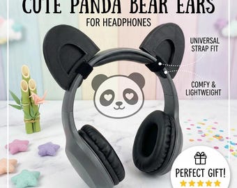 Panda Bear Ears for Headphones, Cosplay, Gaming Headset Attachment