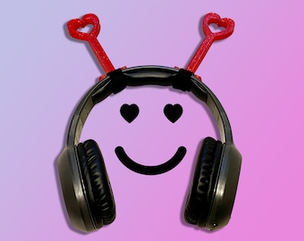 Heart Antenna for Headphones, Headset & Cosplay Props.  Twitch Streamer Gaming Headset Attachment