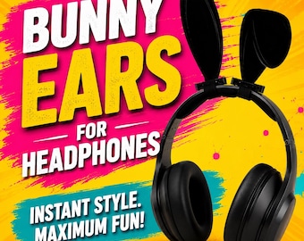 Bunny Ears for Headphones, Headset & Cosplay Props.  Twitch Streamer Gaming Headset Attachment