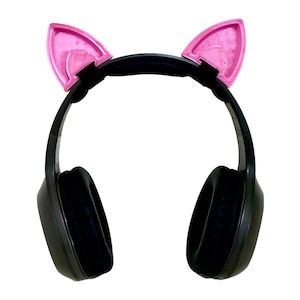 Pink Cat Ears for Headphones, Headset & Cosplay Props.  Twitch Streamer Gaming Headset Attachment