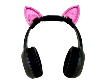 Pink Cat Ears for Headphones, Headset & Cosplay Props.  Twitch Streamer Gaming Headset Attachment