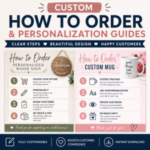 Premium Custom "How to Order" Infographics for Etsy Sellers • Professional Personalization Guide DesignS (Digital)