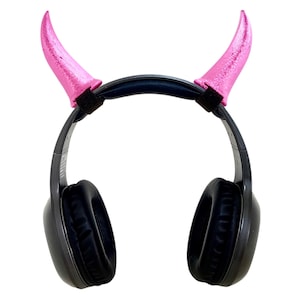 Różowe rogi diabła do słuchawek, zestawu słuchawkowego i rekwizytów cosplay. Twitch Streamer Gaming Headset Attachment