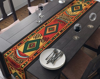 Afrikanischer Tribal Muster Tischläufer - Tisch Dekor - Baumwolle Tischläufer - Housewarming Geschenk - Baumwoll Tischdecke - Traditionelle Tischläufer
