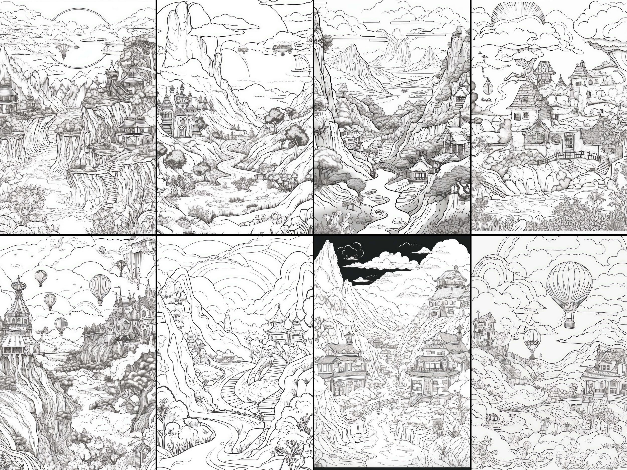 24 Fantasy Landscape Coloring Pages - Il Fullxfull.4822782276 9tso