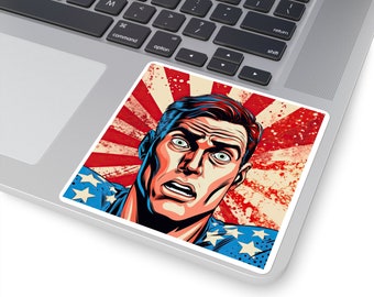 Retro Superhero Pop Art Sticker - Epic Decal for Laptop, Water Bottle, Journal or Planner