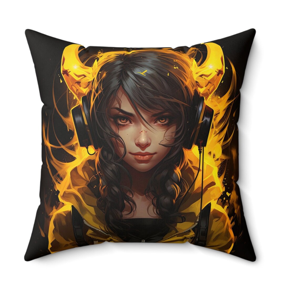Epic Gamer Girl Throw Pillow Doublesided Gamer Chick Print Etsy