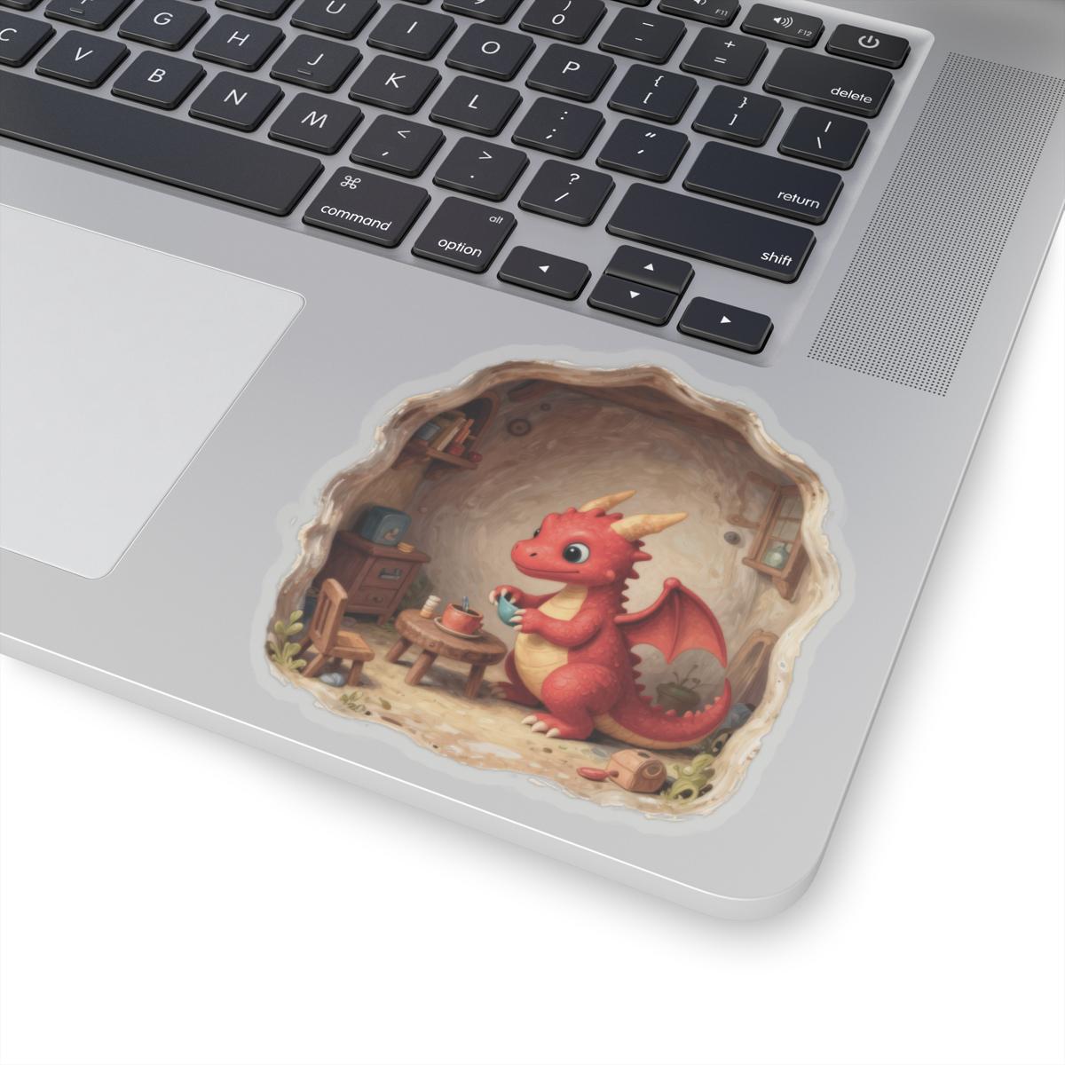 Cute Baby Dragon Wall Decal - 3D Peekaboo Dragon Sticker - Fantasy ...