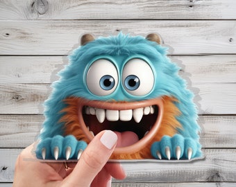Cute Peeking Monsters Wall Decal - Enchanting Wall Decor for Monster Lovers - Whimsical Wall Art for Home, Nursery, Playroom Setup