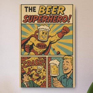 Retro Beer Commercial Metal Plaque - Mancave Wall Hanging, Vintage Bar Sign, Unique Brewery Artwork, Rustic Pub Decoration, Tavern Art