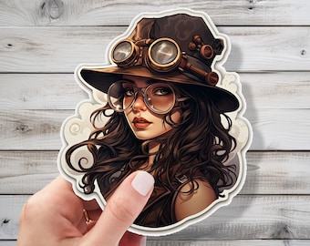 Steampunk Girl Vinyl Decal Sticker