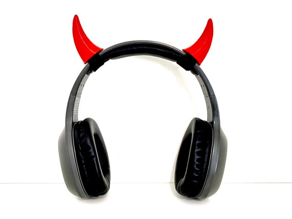 ヘッドフォン、ヘッドセット、コスプレ小道具用の悪魔の角。Twitch
