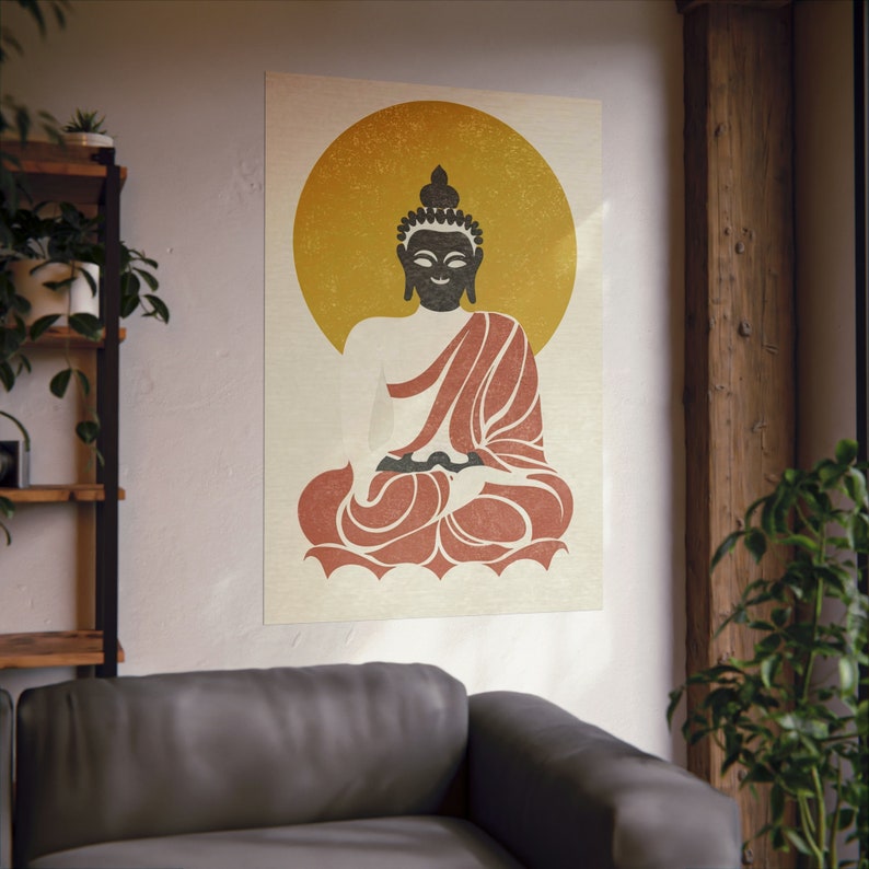 Zen Buddha Meditation Wall Poster, Spiritual Fine Art Print, High ...