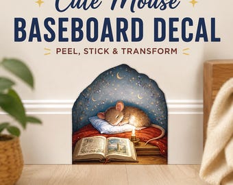 Adesivo de parede divertido com buraco de rato dormindo - Decoração fofa em vinil para rodapé