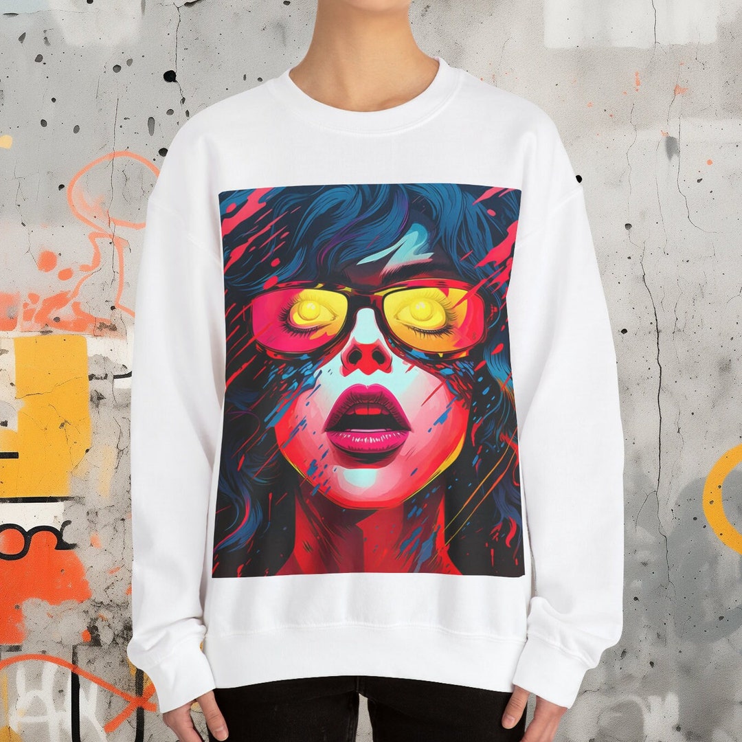 Pop Art Diva Sweatshirt Soft & Comfortable Unisex Crewneck Pullover