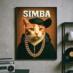 Custom Cool Hip Hop Pet Portrait from your Photo – Give Your Pet the Ultimate Swag - Gift for Dog or Cat Pet Lovers - Digital Image Download