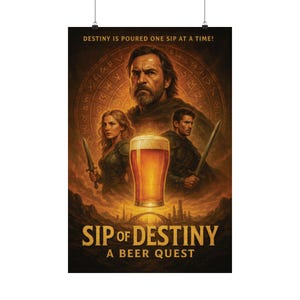 Epic Beer Poster Wall Art Print, Funny Mancave Decor, Brewery Bar Hanging, Pub Gift, Beer Apocalypse Movie-Style Art for Home