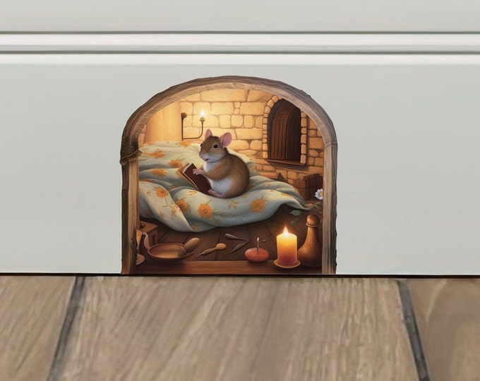 Curated visual reference: Visual Reference: Mouse Vinyl Sticker Mouse Hole Decal Sticker For Wall Nursery