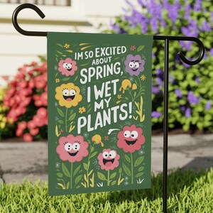 Colorful Springtime Yard Flag - Outdoor Garden Banner - Double Sided Print, Weather-Resistant Backyard Garden Art Canvas Decor