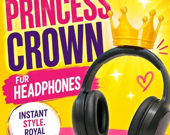 Princess Crown for Headphones, Headset & Cosplay Props.  Twitch Streamer Gaming Headset Attachment