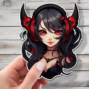 Epic Demon Gamer Girl Vinyl Decal Sticker