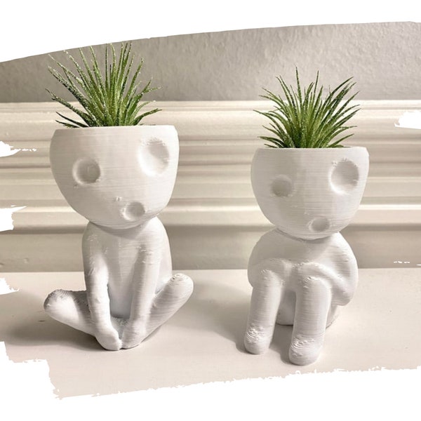 Studio Ghibli Air Plant Pot, Studio Ghibli Decor, Princess Mononoke, Kodama Air Plant Holder, Home Decor Gift, Pair of 2 Pots: Kooki & Kera