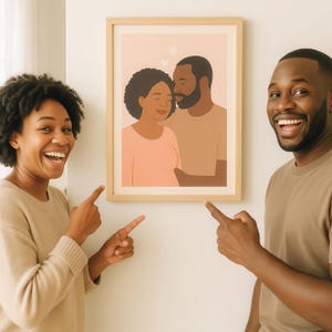 Romantisches Pastell Paar Porträt vom Foto - Sanftes individuelles Kunst Geschenk für Paare - Hochzeit oder Verlobung Andenken - Digitaler Download