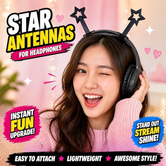 Star Antenna for Headphones - 3D Printed Headset Streamer & Gaming
