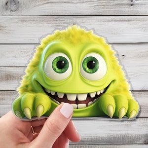 Cute Peeking Monsters Wall Decal - Enchanting Wall Decor for Monster Lovers - Whimsical Wall Art for Home, Nursery, Playroom Setup