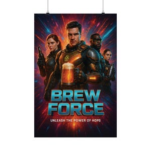 Movie-Style Beer Poster Print, Epic Mancave Wall Art, Funny Brewery Decor, Retro Pub Sign, Cool Bar Gift for Beer Drinkers