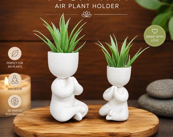 Yoga Yan Air Plant Holder | 3D Printed Airplant Pot | Zen Yoga Pose Planter for Succulents | Unique Indoor Plant Display | Meditation Decor