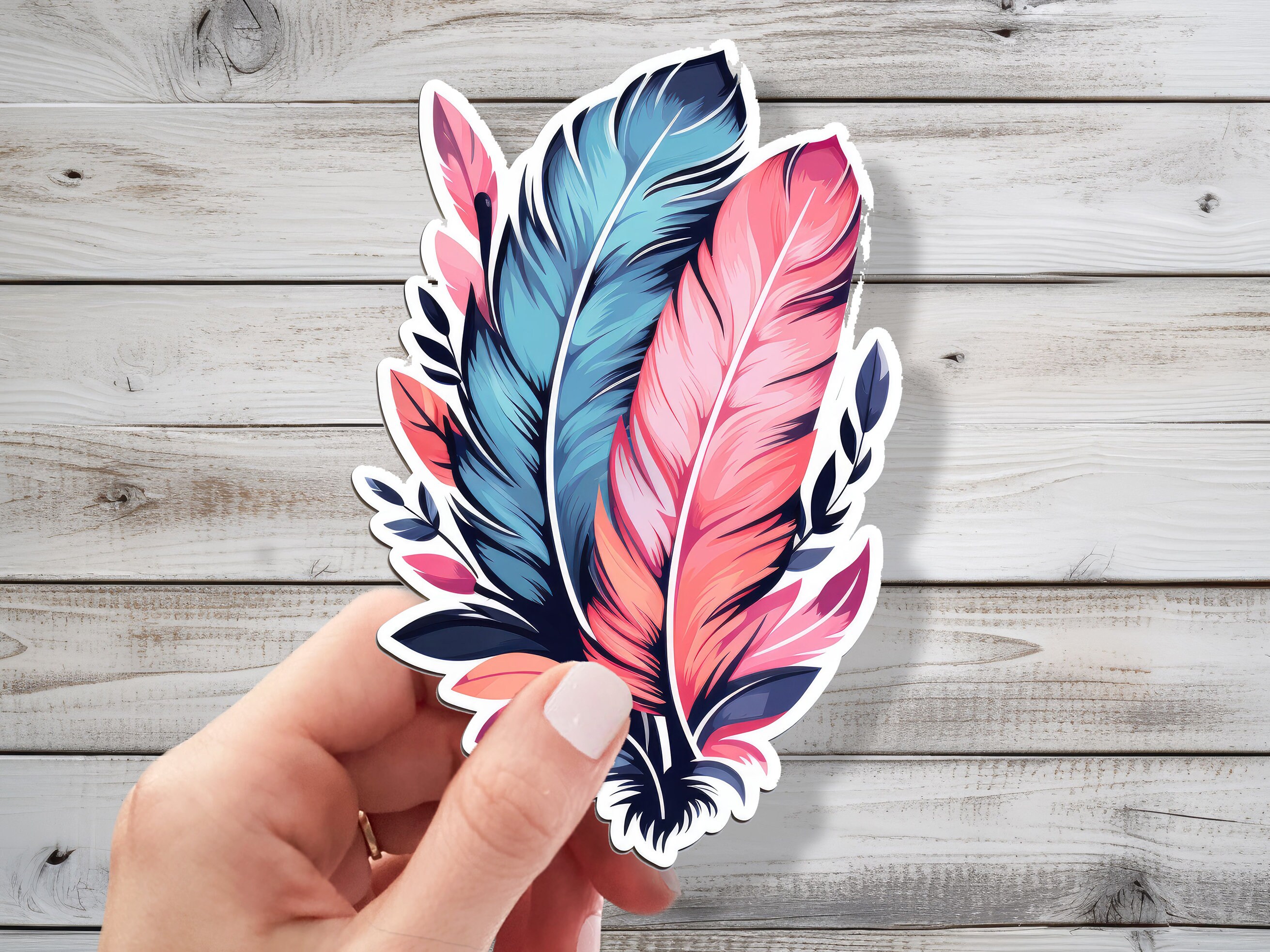 Boho Feathers Sticker - Whispers of Freedom Vinyl Decal Sticker